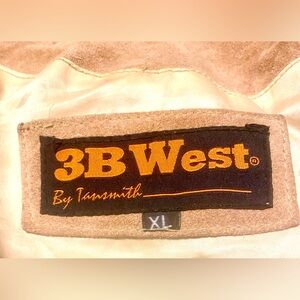 Fringed Suede Jacket with Red &Black Beadwork Accents, Size xL